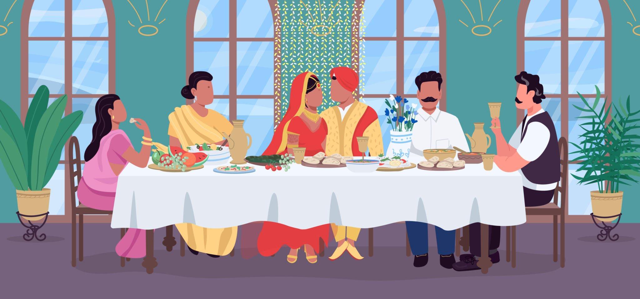 A vector image showing wedding in Ludhiana Punjab